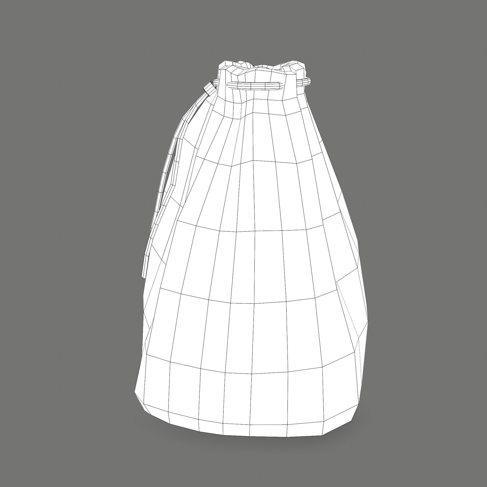 Medieval Drawstring Bag Low-poly 3D model_42