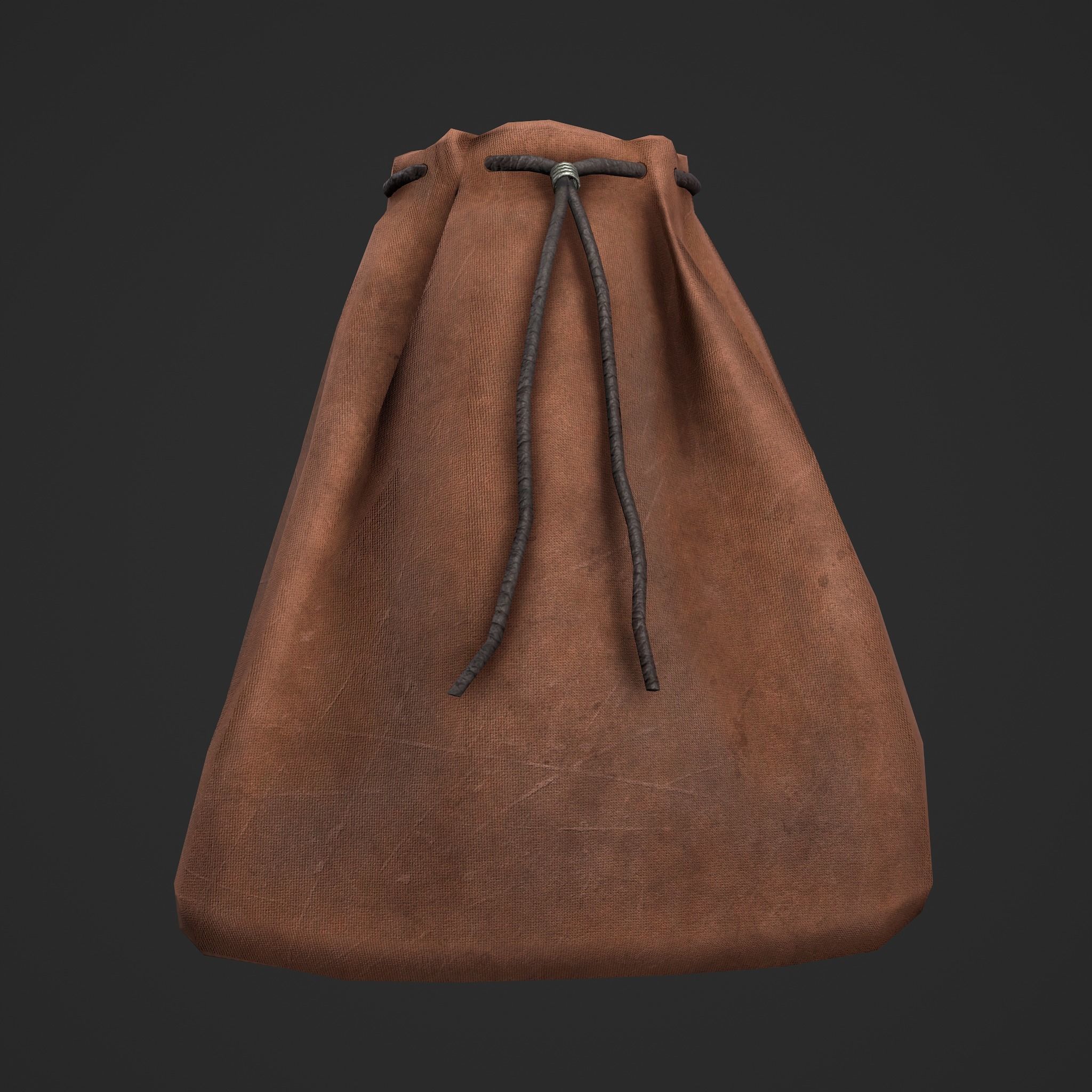 Medieval Drawstring Bag Low-poly 3D model_23