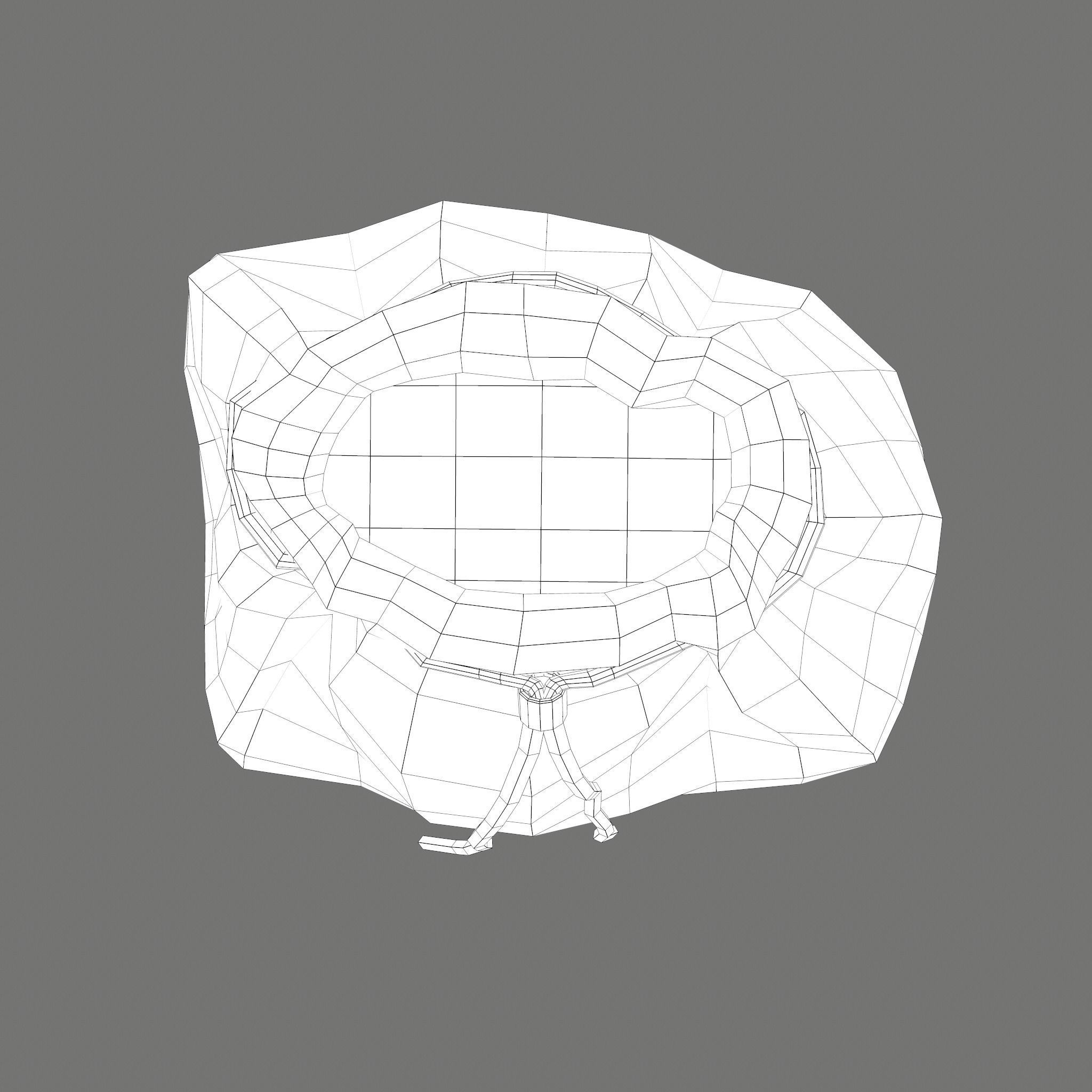 Medieval Drawstring Bag Low-poly 3D model_40