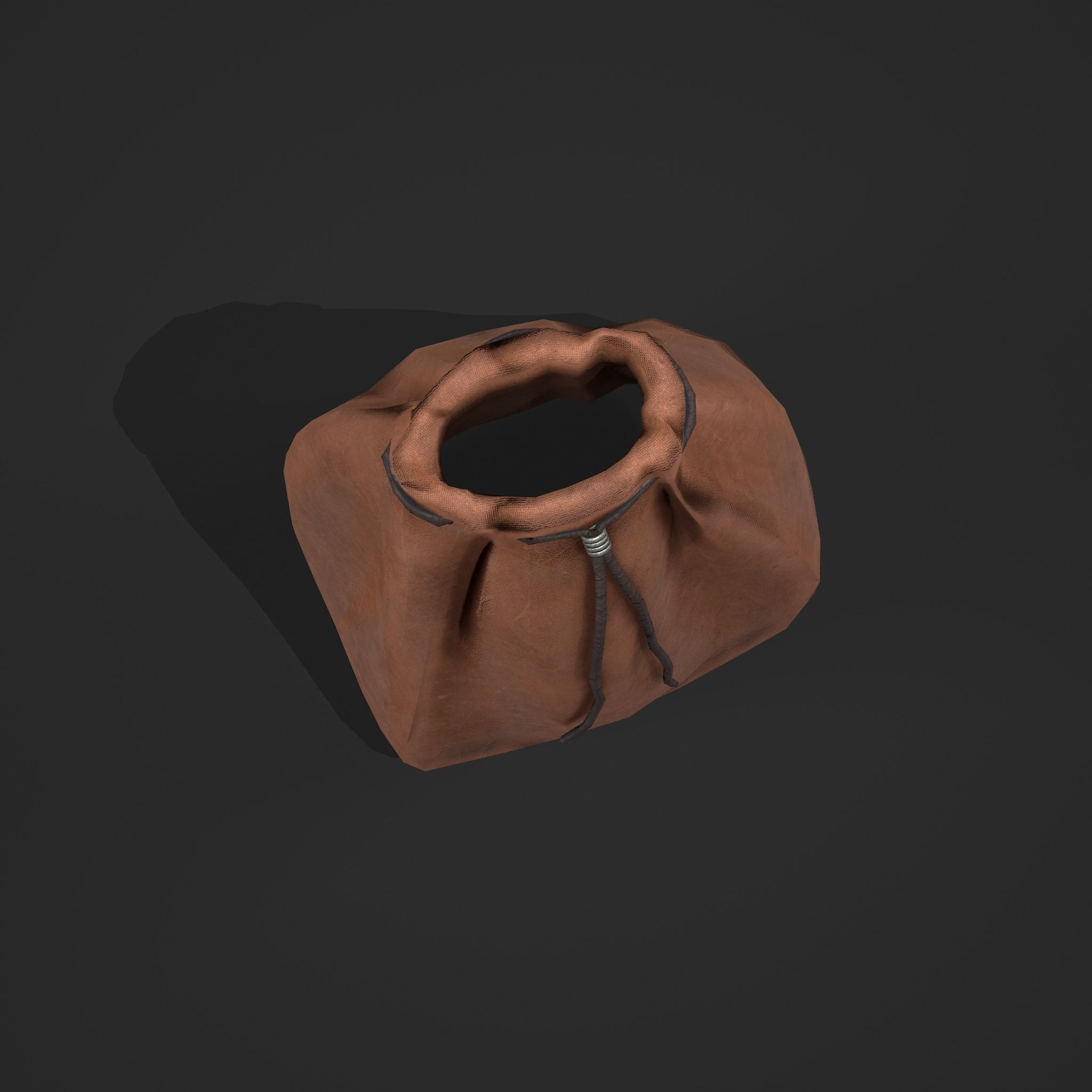 Medieval Drawstring Bag Low-poly 3D model_10