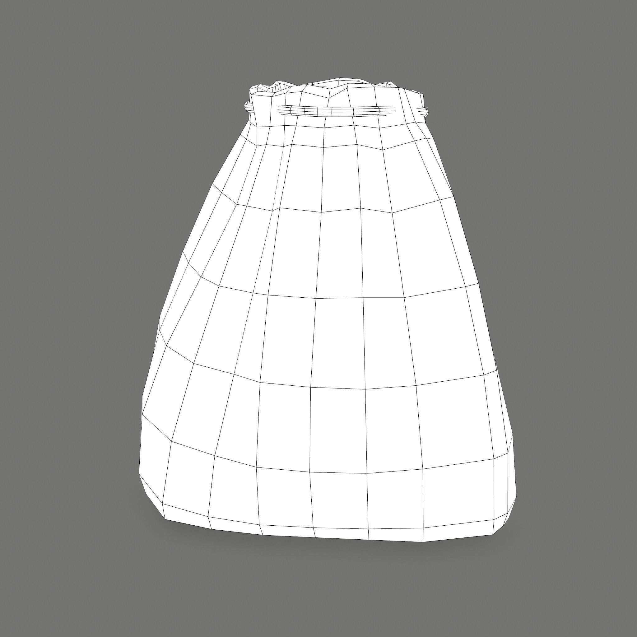 Medieval Drawstring Bag Low-poly 3D model_38