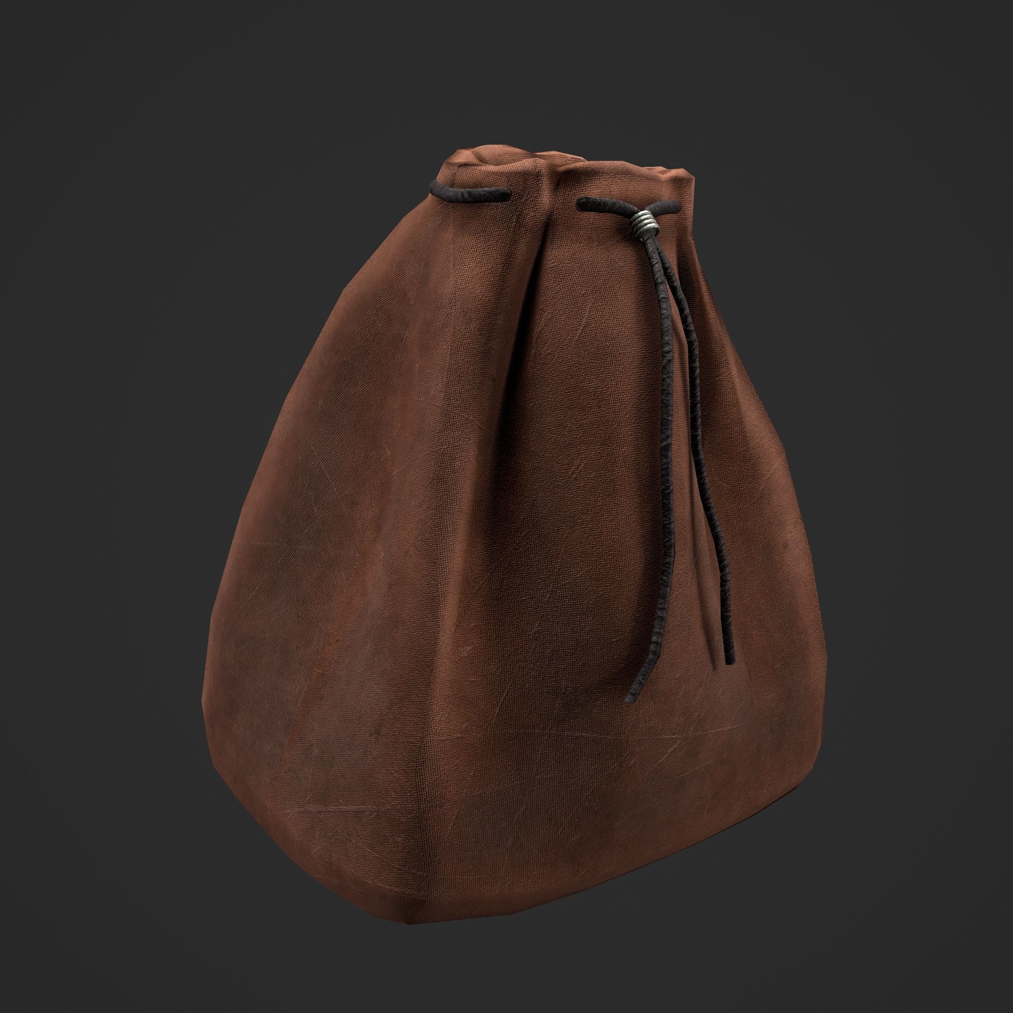 Medieval Drawstring Bag Low-poly 3D model_31