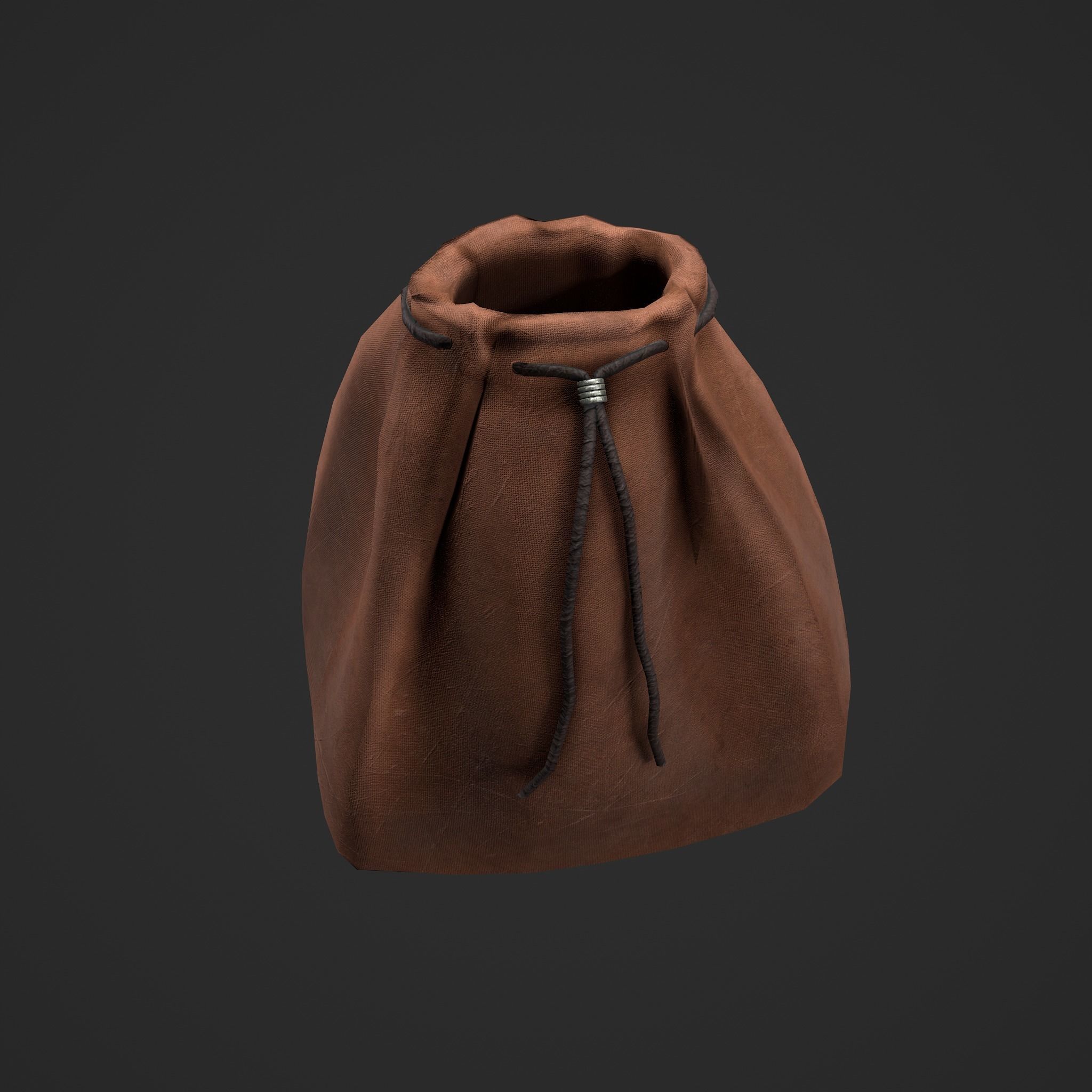 Medieval Drawstring Bag Low-poly 3D model_34