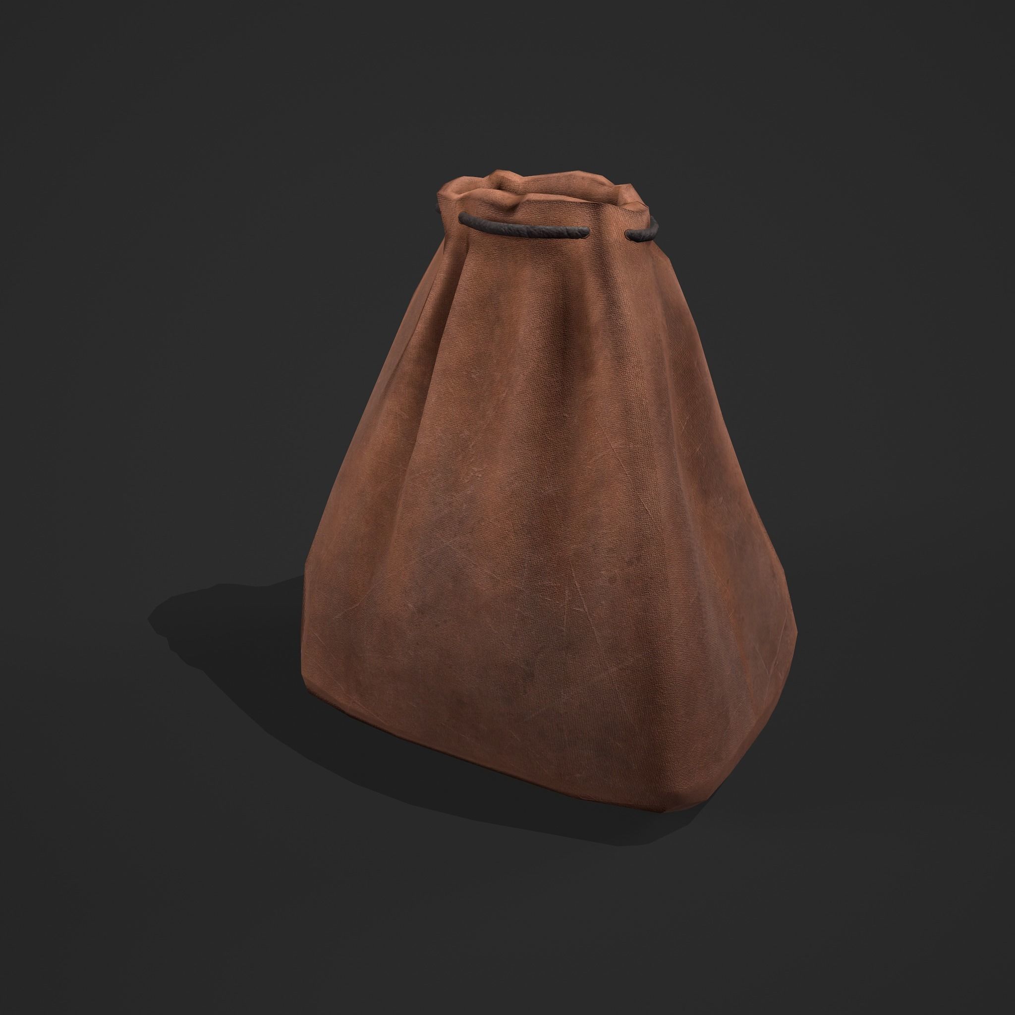 Medieval Drawstring Bag Low-poly 3D model_8