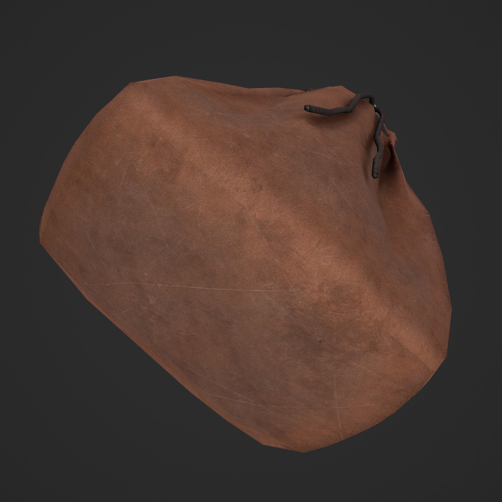 Medieval Drawstring Bag Low-poly 3D model_19