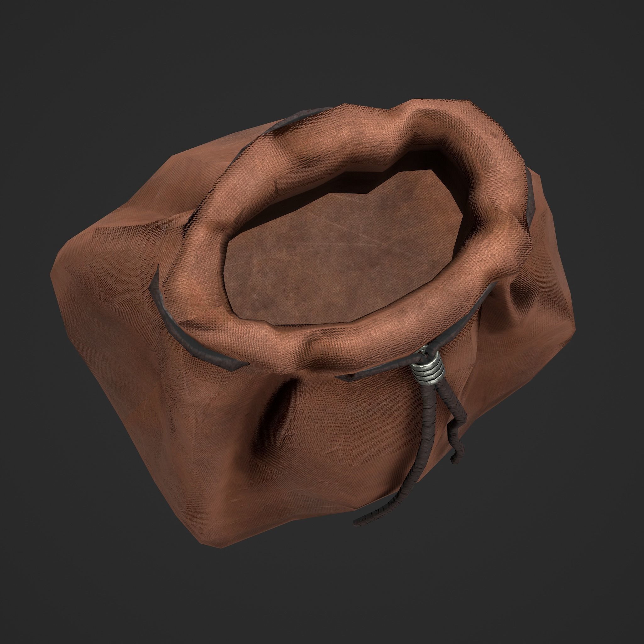 Medieval Drawstring Bag Low-poly 3D model_26