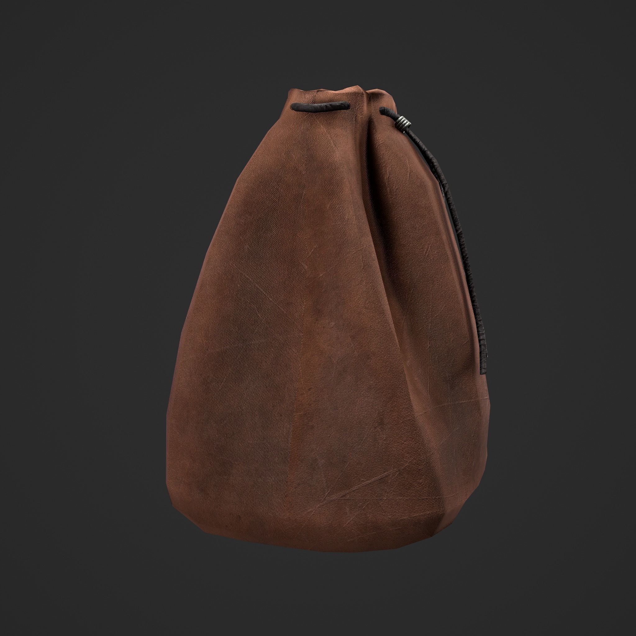 Medieval Drawstring Bag Low-poly 3D model_35