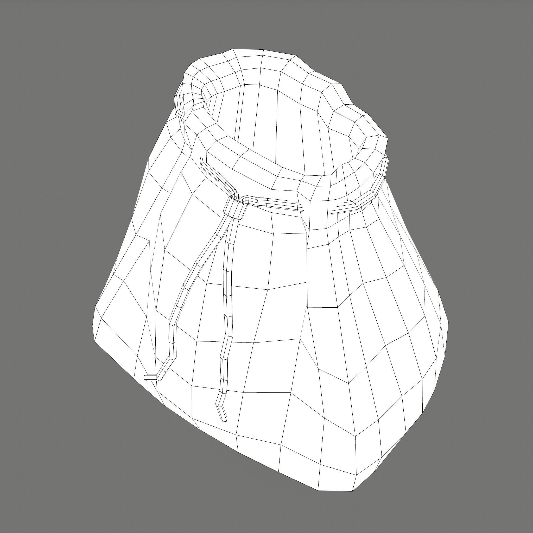 Medieval Drawstring Bag Low-poly 3D model_46