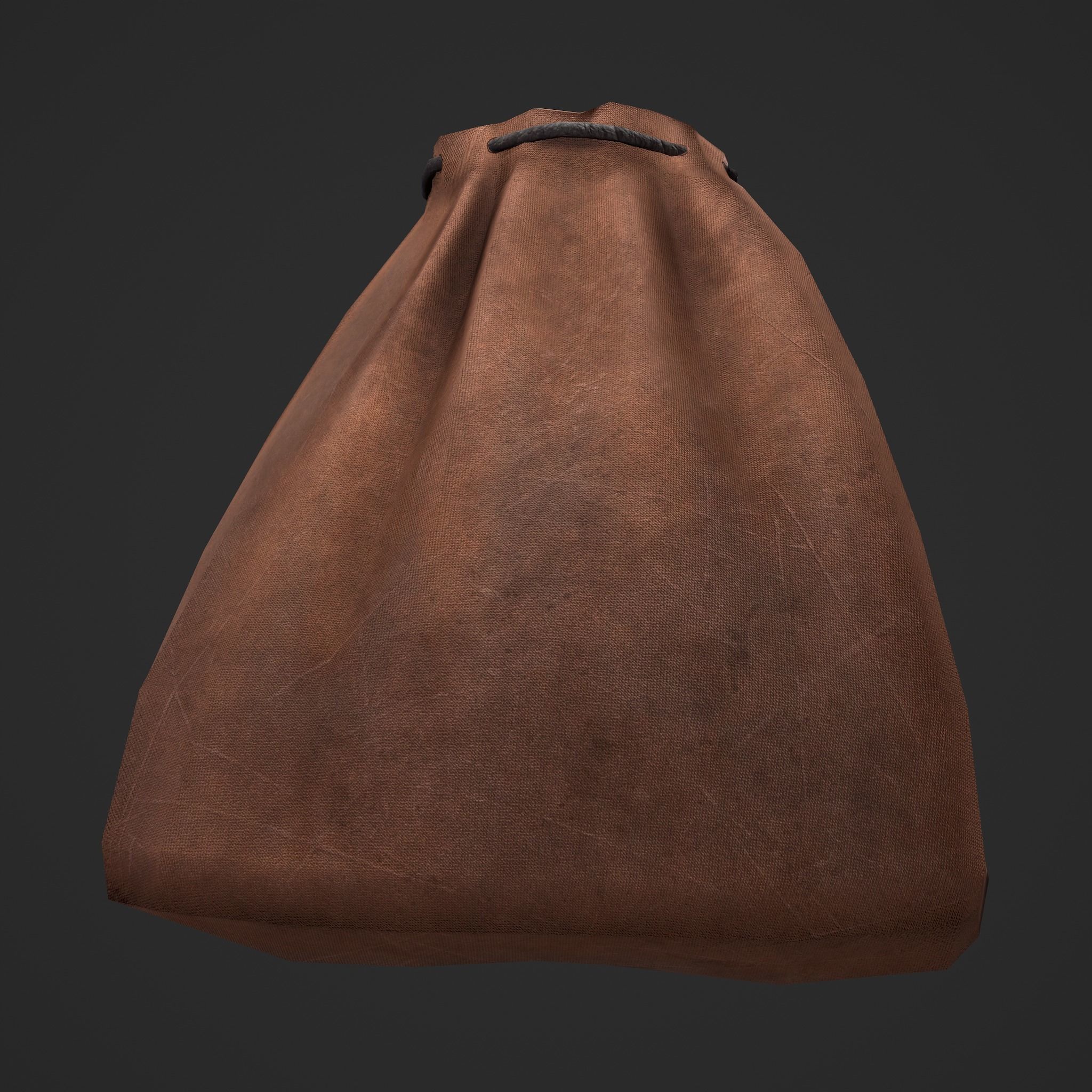 Medieval Drawstring Bag Low-poly 3D model_25