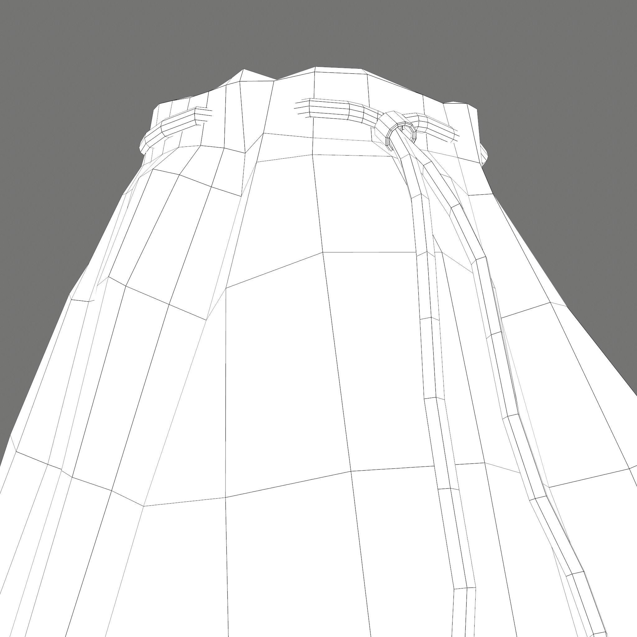 Medieval Drawstring Bag Low-poly 3D model_48