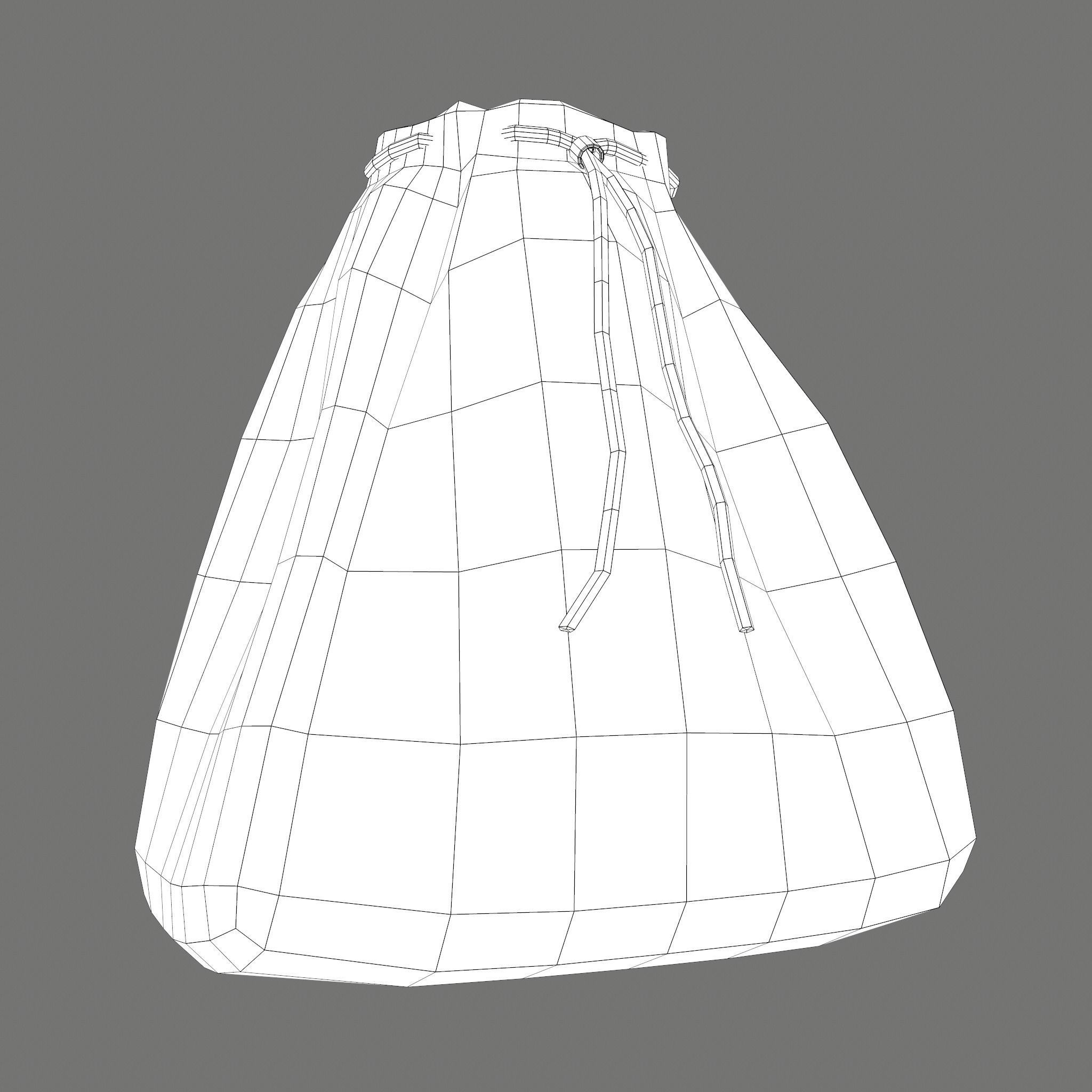 Medieval Drawstring Bag Low-poly 3D model_50