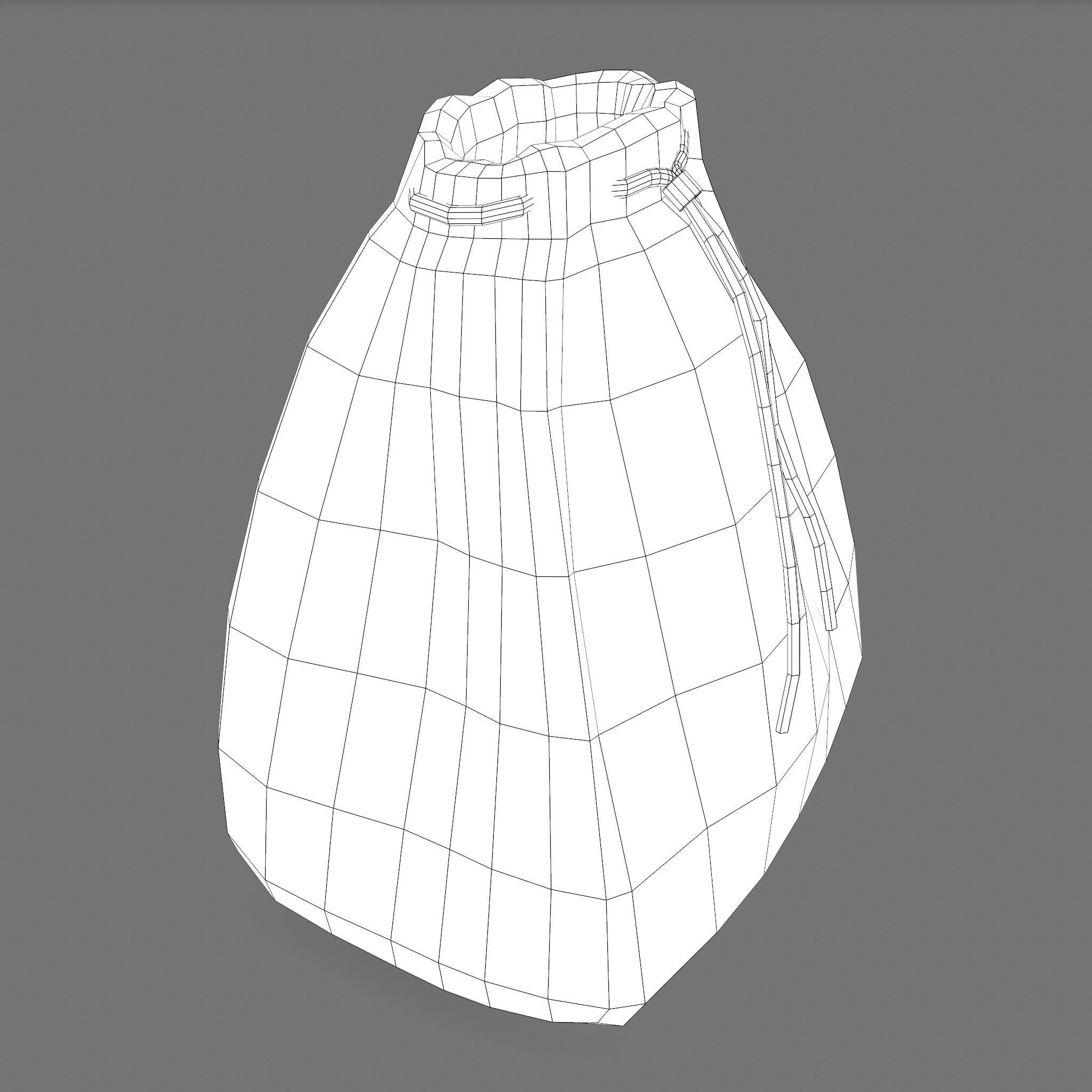 Medieval Drawstring Bag Low-poly 3D model_57