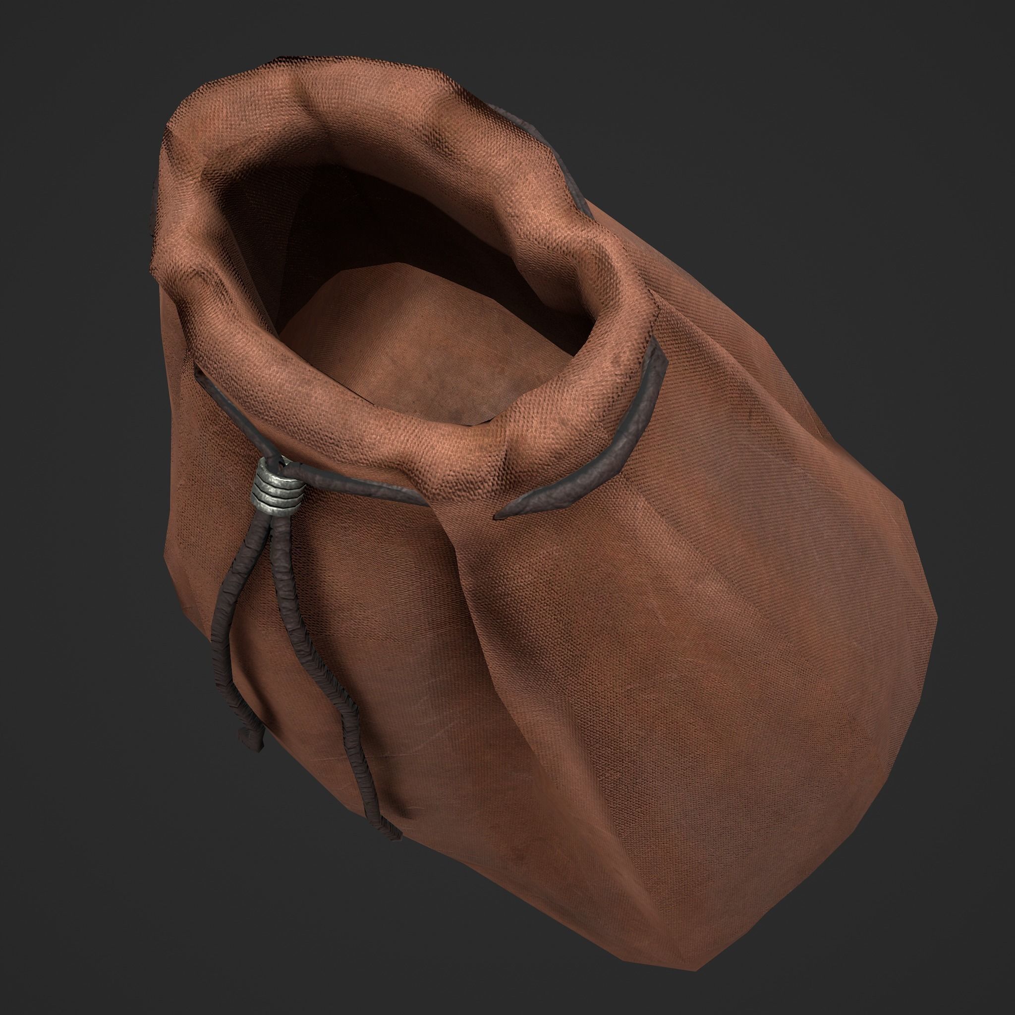 Medieval Drawstring Bag Low-poly 3D model_27