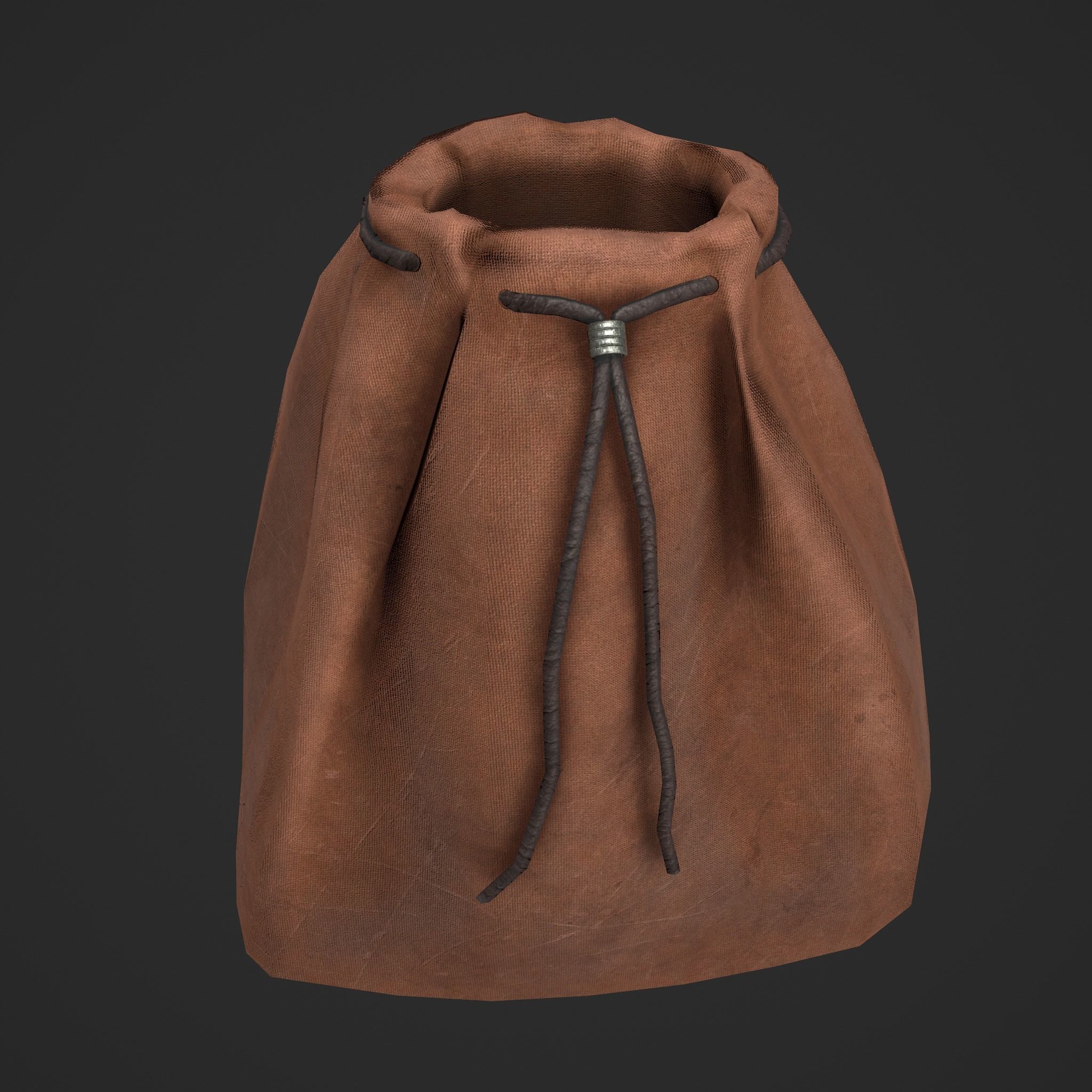 Medieval Drawstring Bag Low-poly 3D model_24