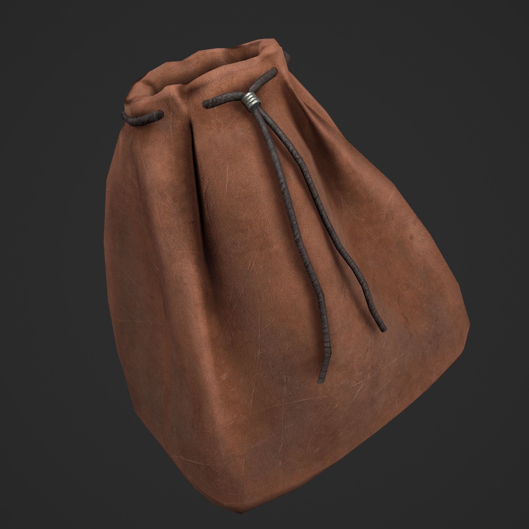 Medieval Drawstring Bag Low-poly 3D model_22