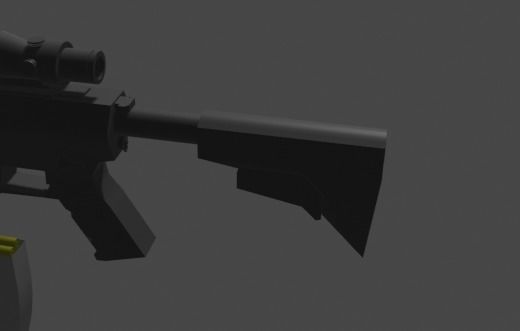 M4A1 low poly optimized Low-poly 3D model_6