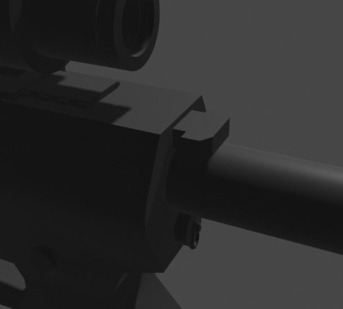 M4A1 low poly optimized Low-poly 3D model_5