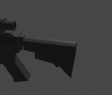 M4A1 low poly optimized Low-poly 3D model_7
