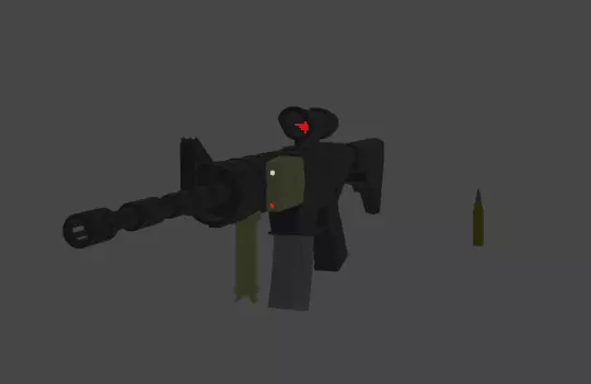 M4A1 low poly optimized Low-poly 3D model_0