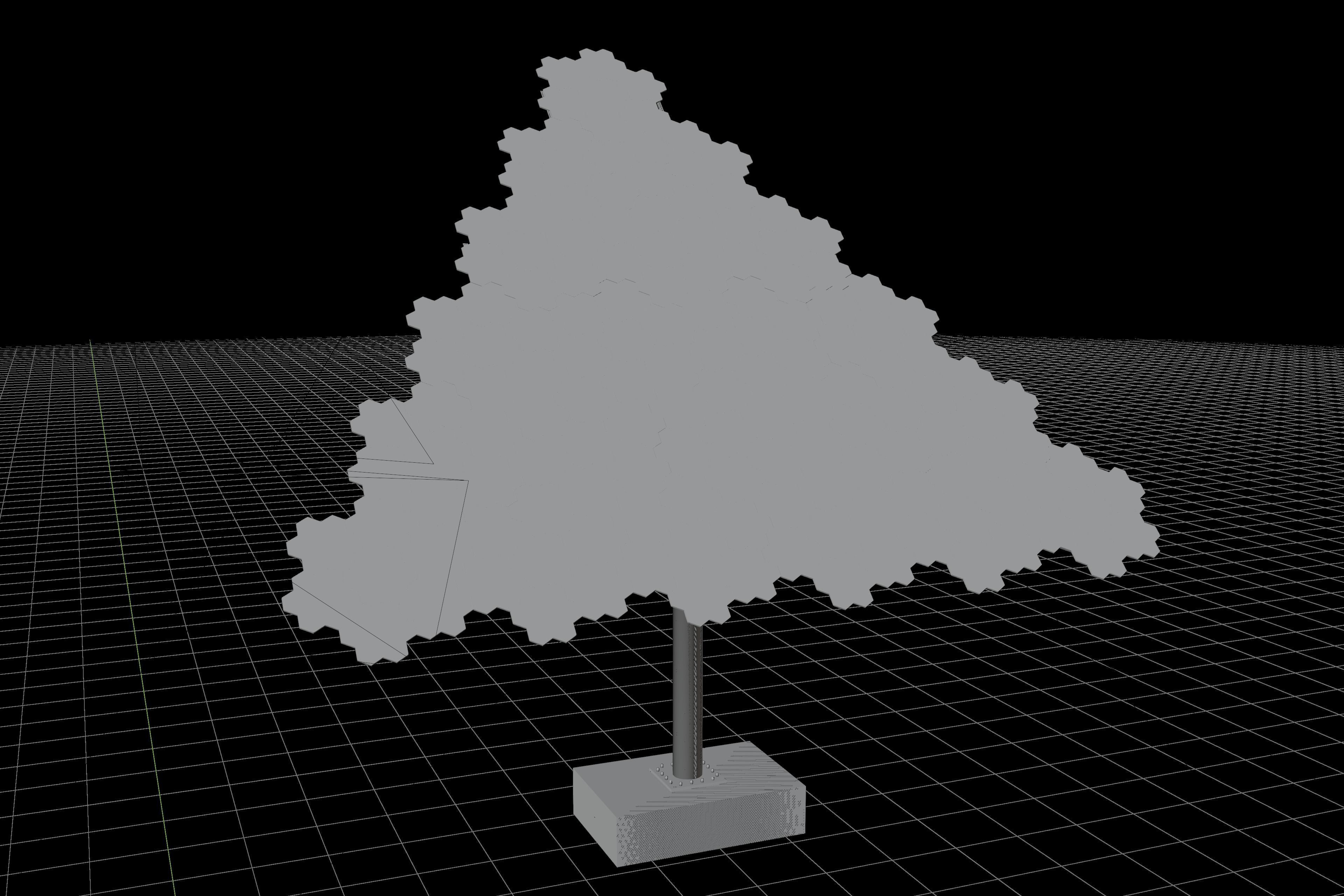 Hexagonal sun following pv solar panel array Low-poly 3D model_5