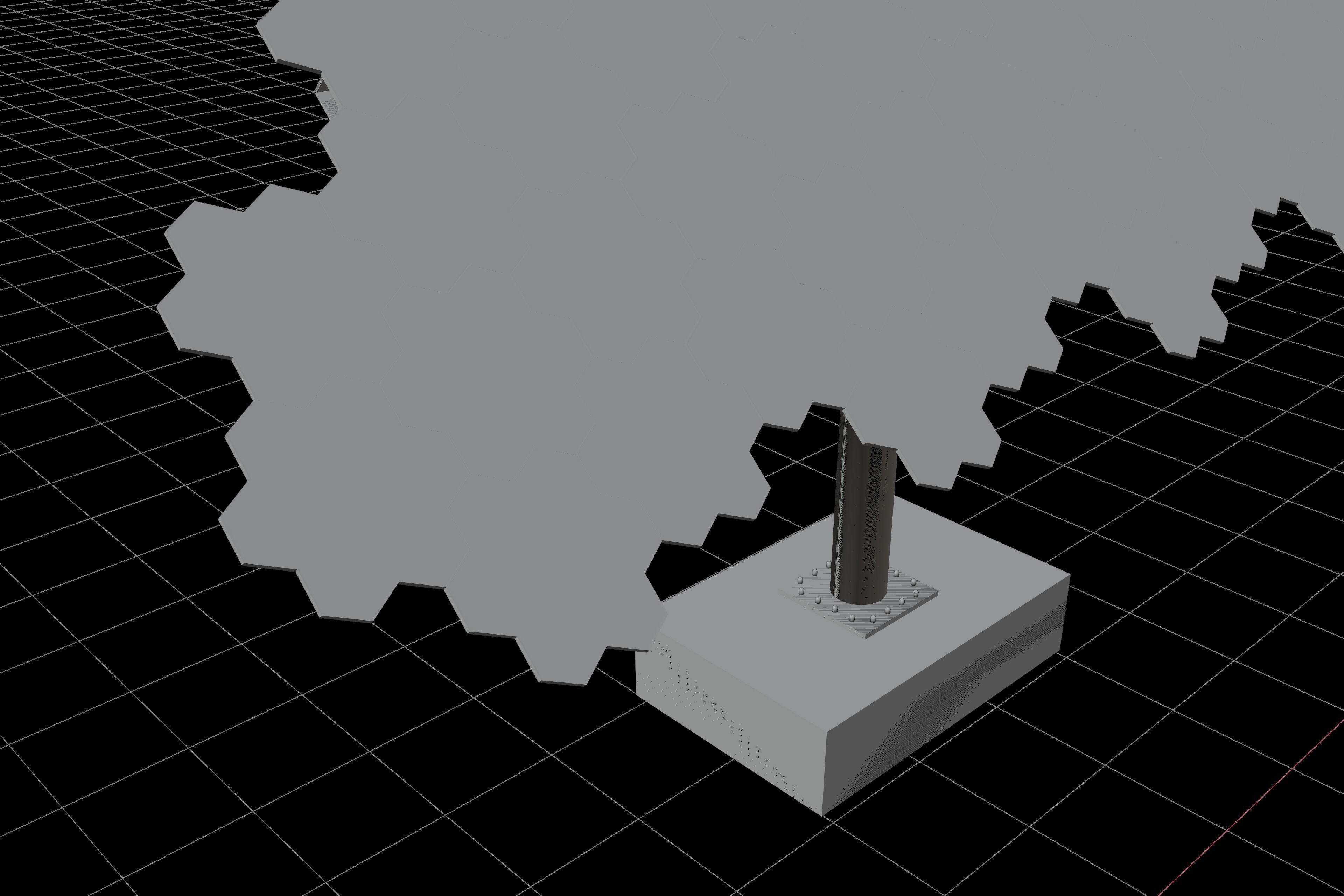 Hexagonal sun following pv solar panel array Low-poly 3D model_9