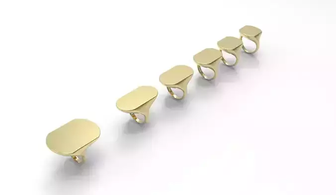 Signet Ring  soft square  6parts  