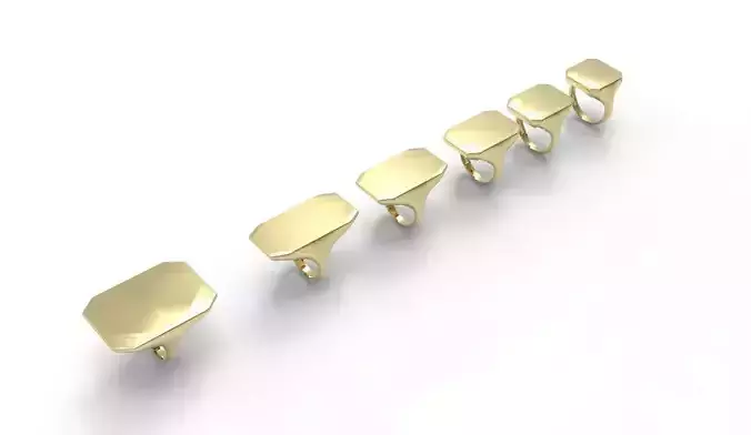 Signet Ring  soft square  6parts  