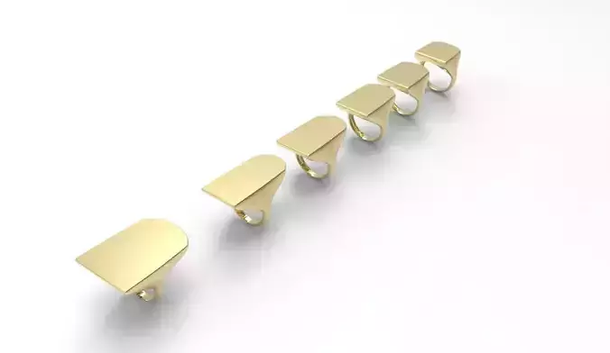 Signet Ring  soft square  6parts  