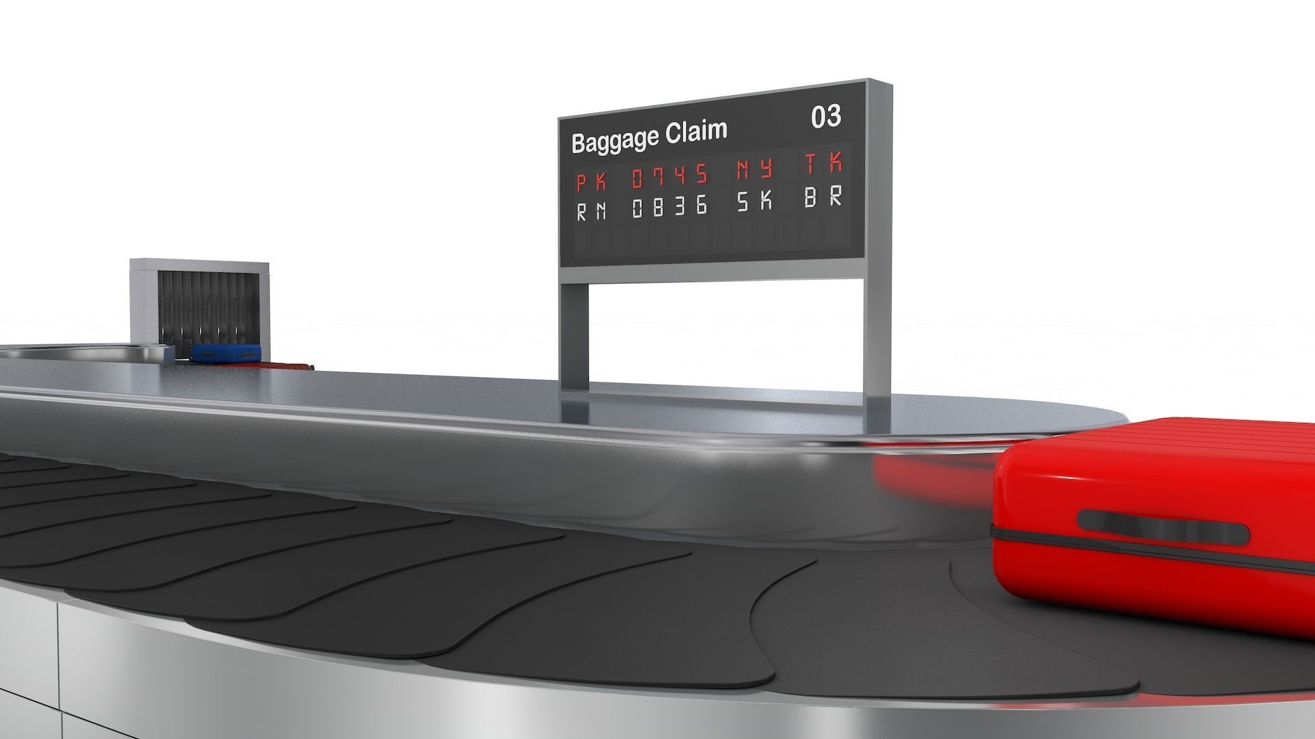 Adjustable Airport Baggage Carousel Conveyor 1 3D model_6