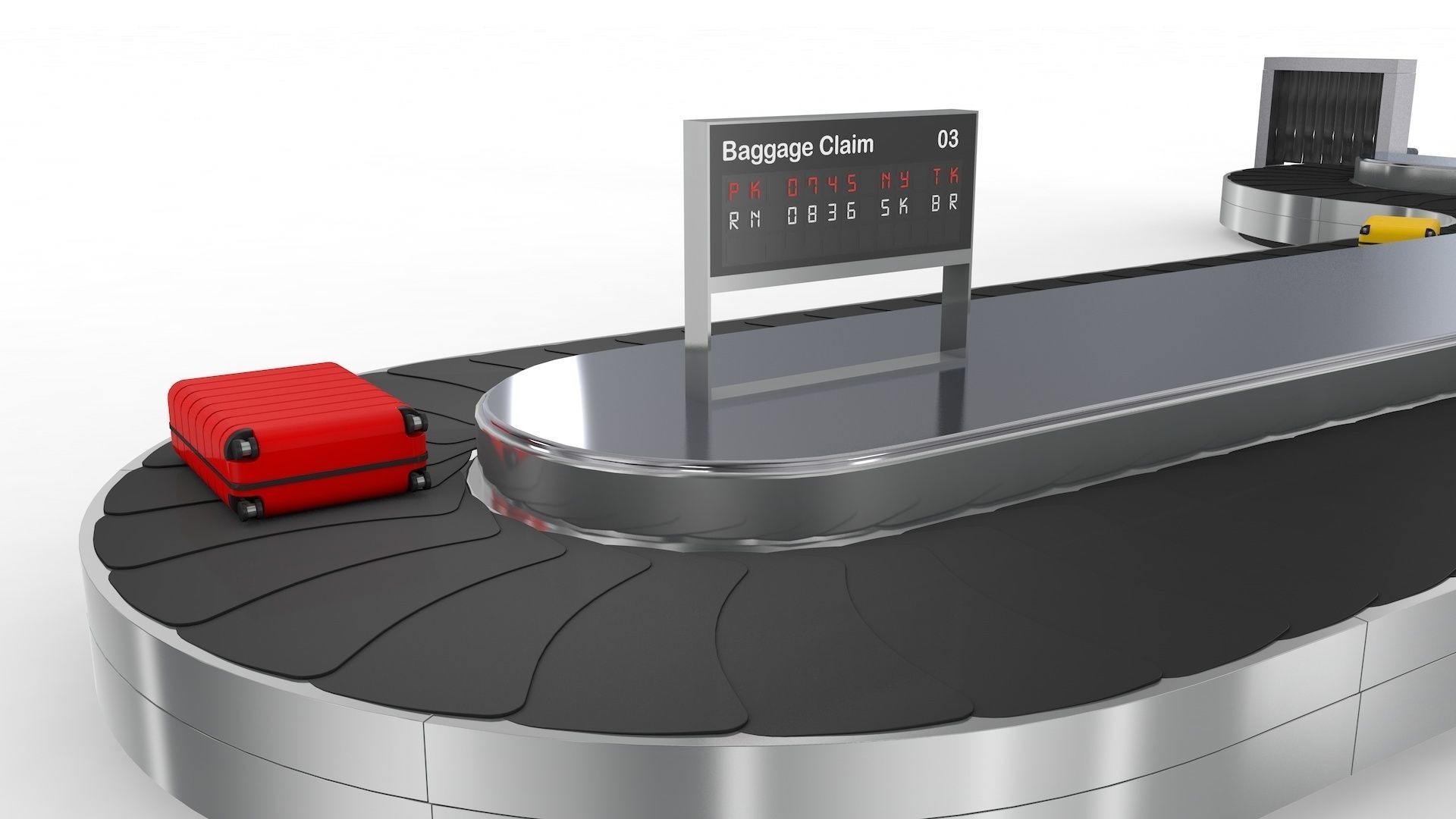 Adjustable Airport Baggage Carousel Conveyor 1 3D model_2