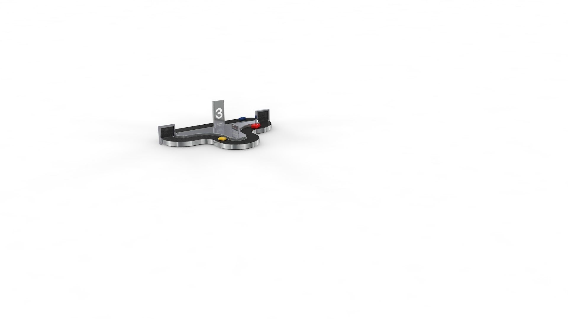 Adjustable Airport Baggage Carousel Conveyor 1 3D model_11