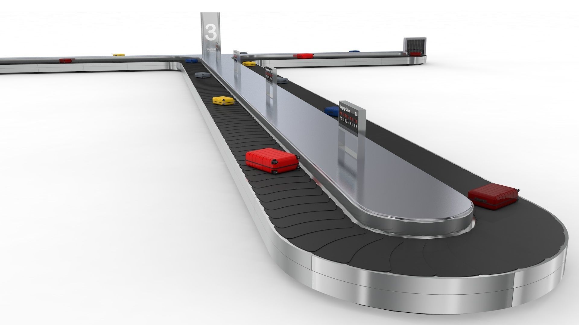 Adjustable Airport Baggage Carousel Conveyor 1 3D model_25
