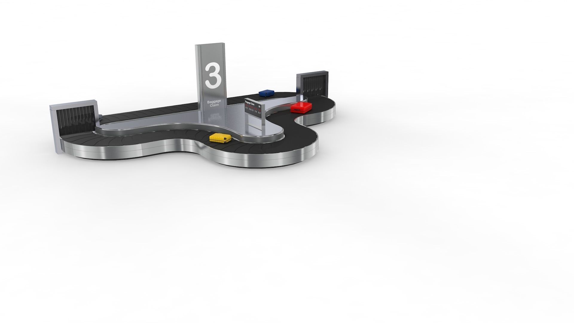Adjustable Airport Baggage Carousel Conveyor 1 3D model_10