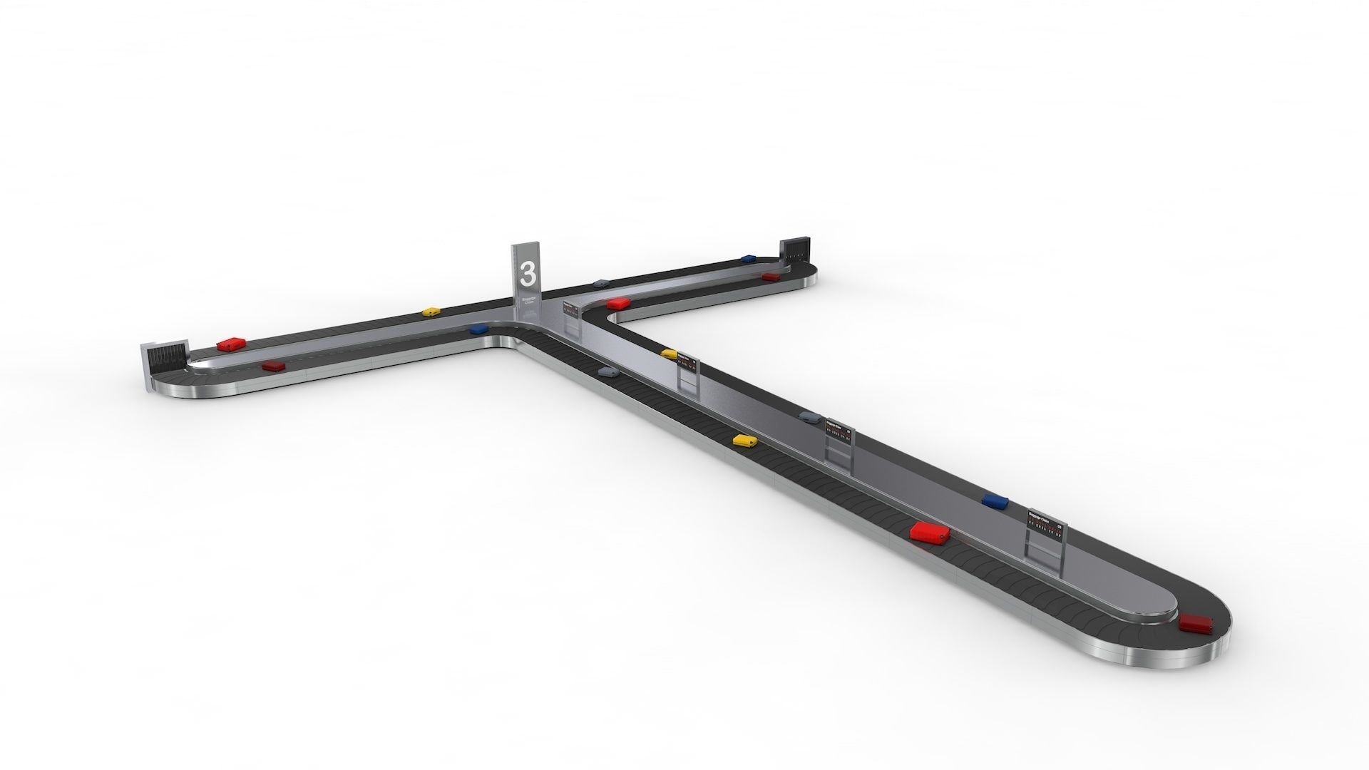 Adjustable Airport Baggage Carousel Conveyor 1 3D model_27
