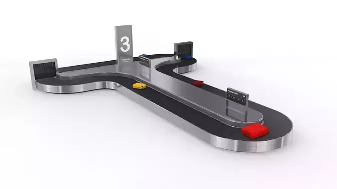 Adjustable Airport Baggage Carousel Conveyor 1 3D model