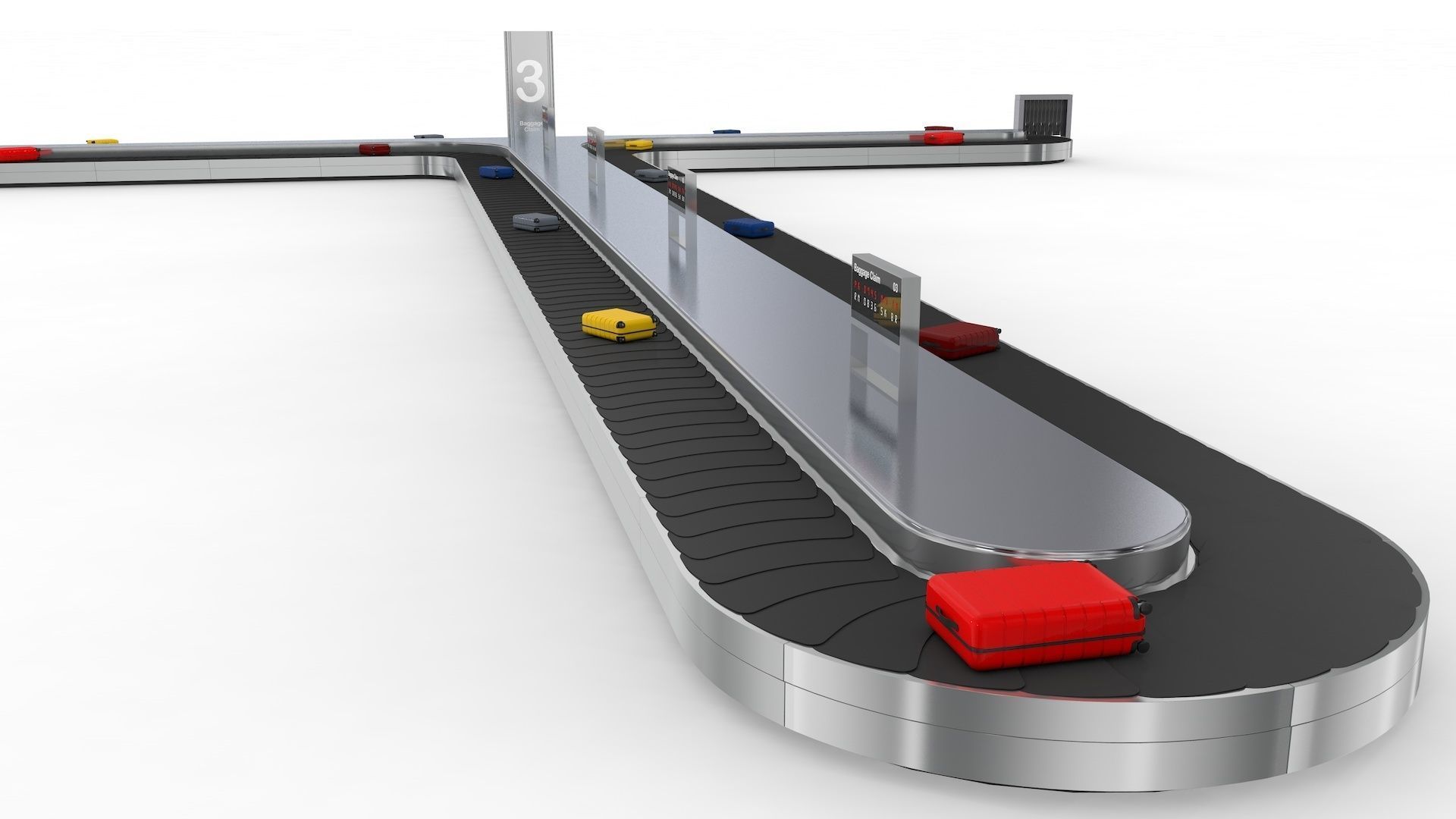 Adjustable Airport Baggage Carousel Conveyor 1 3D model_23