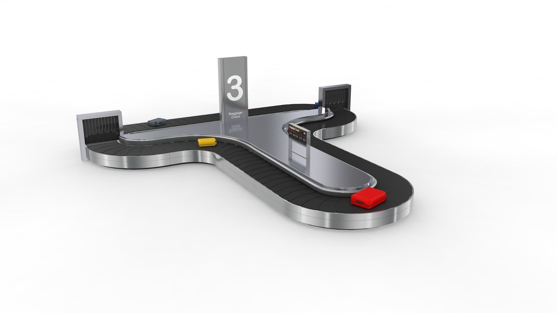 Adjustable Airport Baggage Carousel Conveyor 1 3D model_29