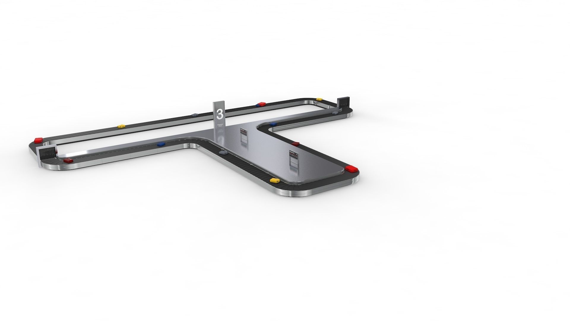 Adjustable Airport Baggage Carousel Conveyor 1 3D model_19