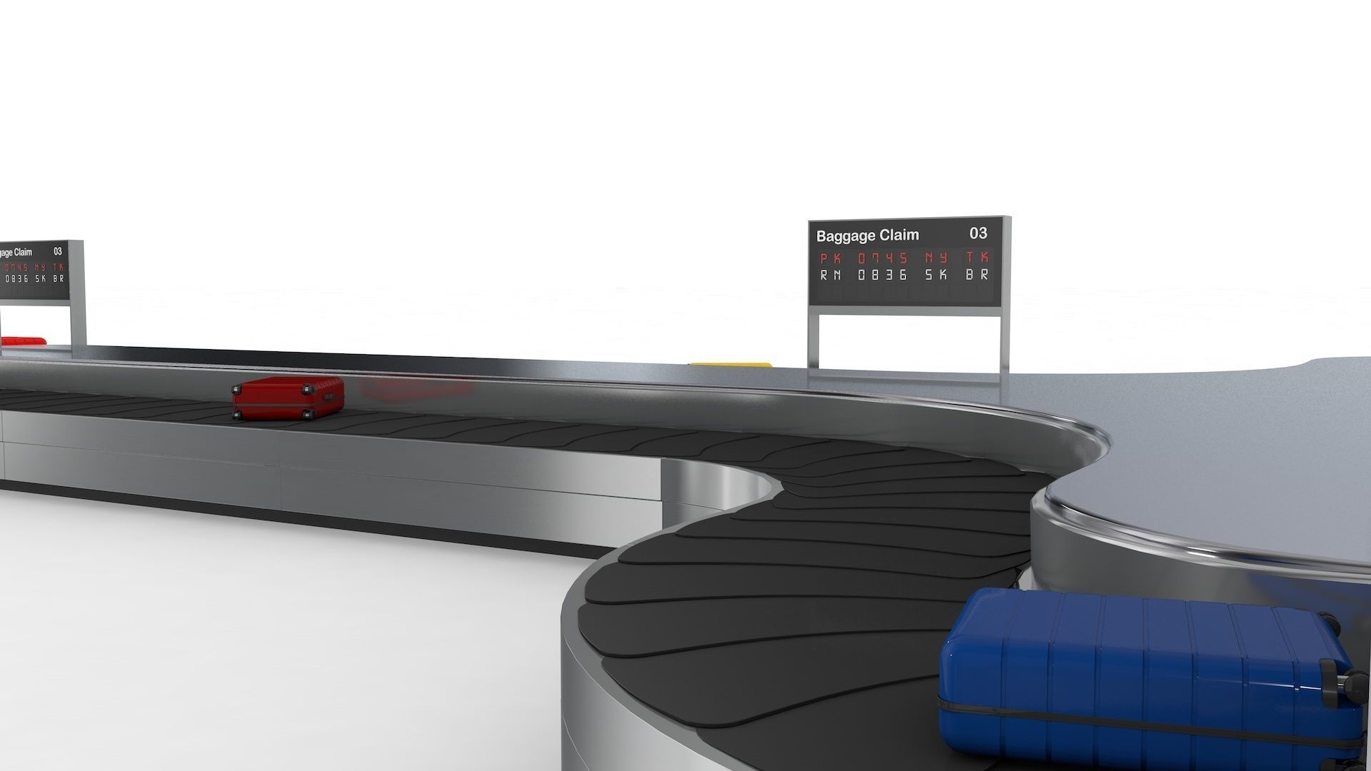 Adjustable Airport Baggage Carousel Conveyor 1 3D model_5