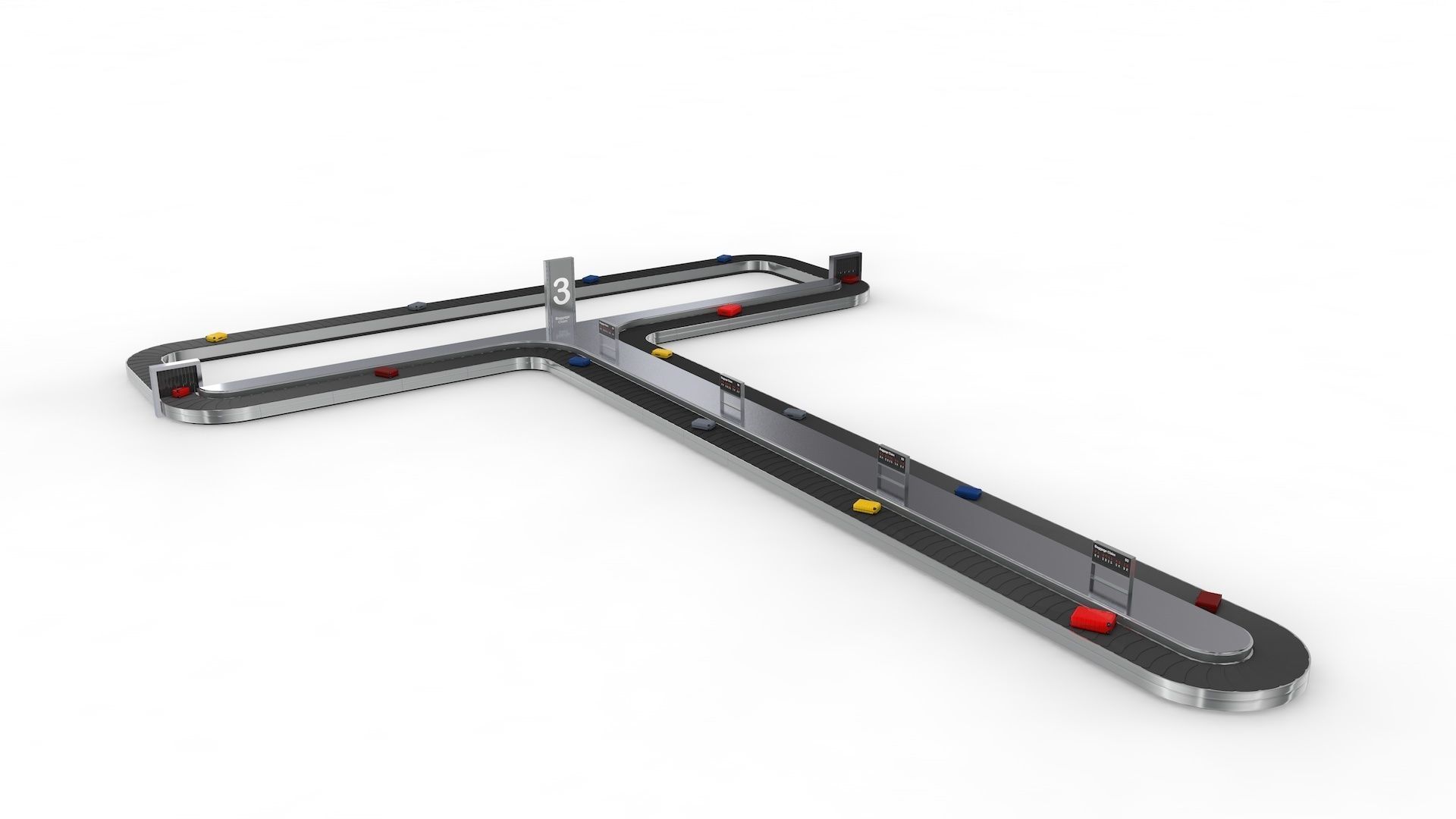 Adjustable Airport Baggage Carousel Conveyor 1 3D model_21