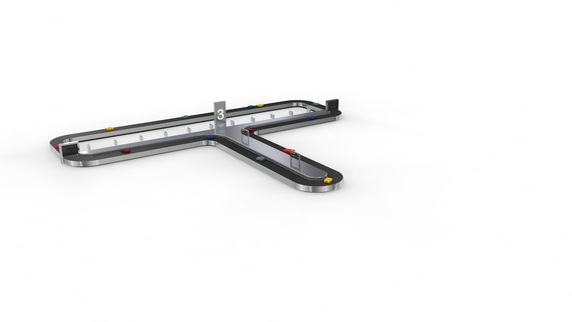 Adjustable Airport Baggage Carousel Conveyor 1 3D model_17