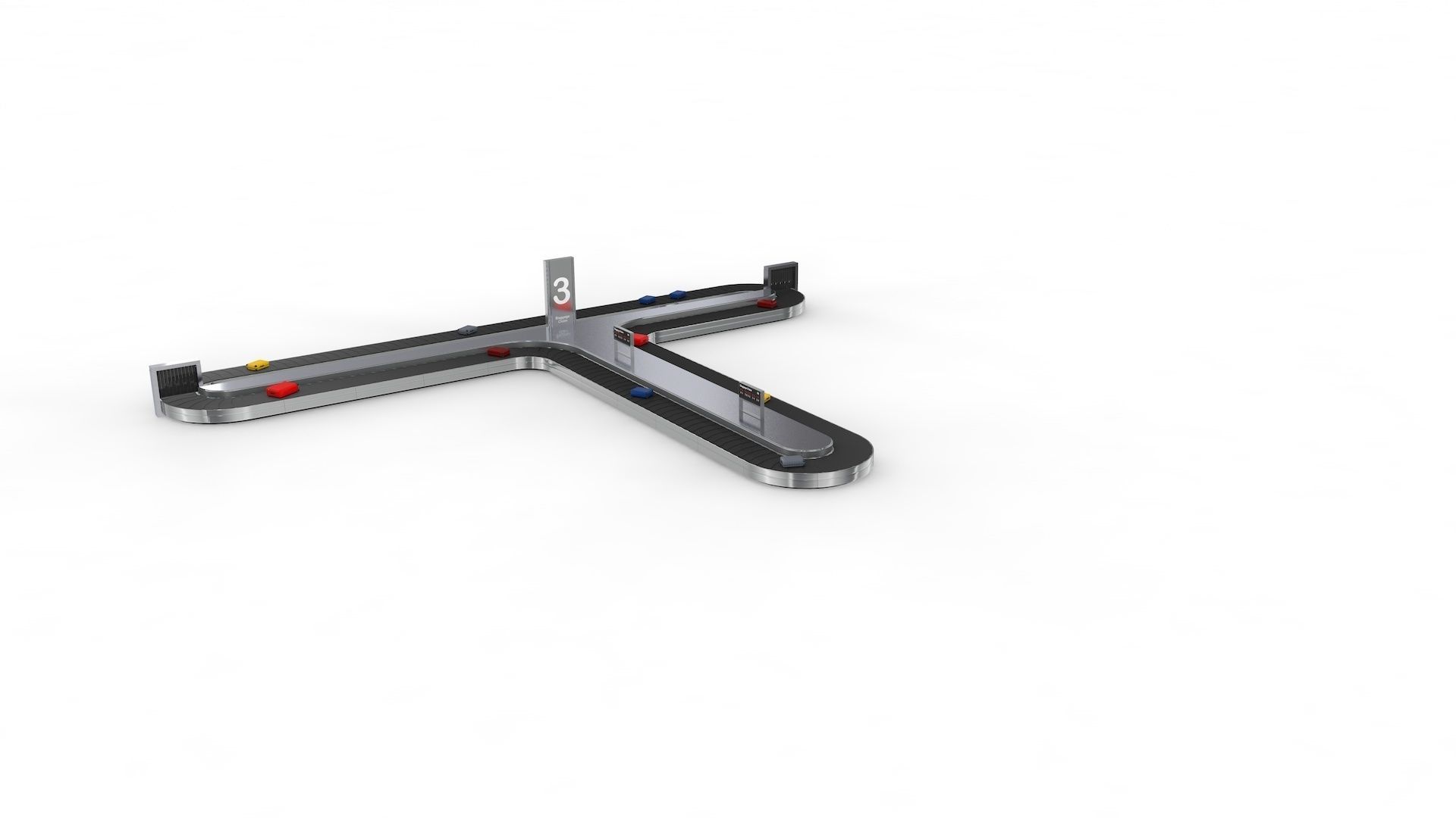 Adjustable Airport Baggage Carousel Conveyor 1 3D model_15
