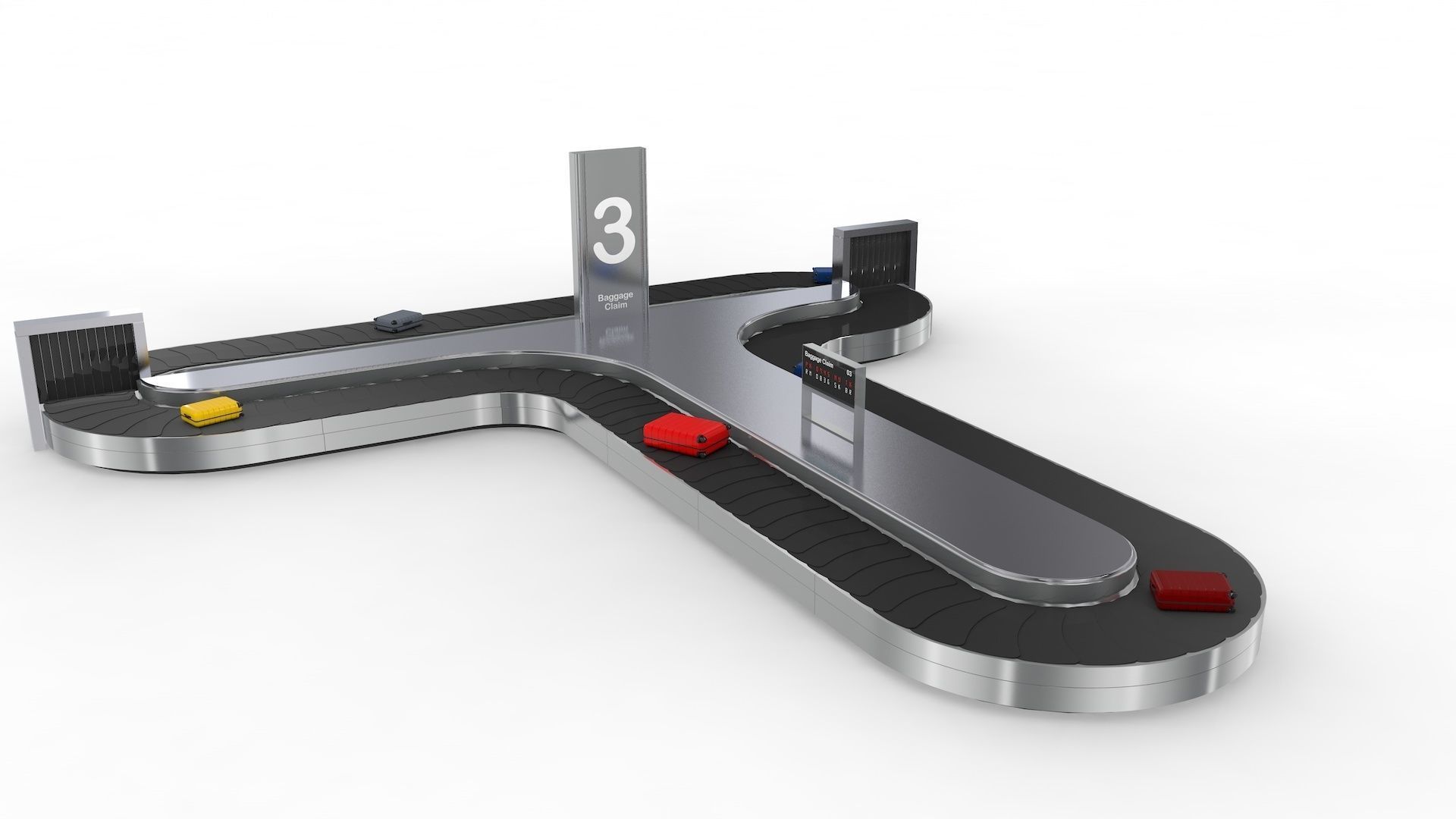 Adjustable Airport Baggage Carousel Conveyor 1 3D model_28