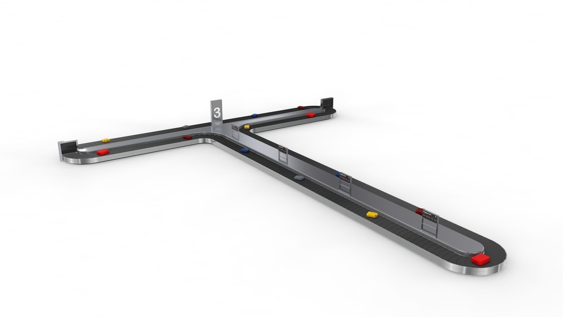 Adjustable Airport Baggage Carousel Conveyor 1 3D model_22