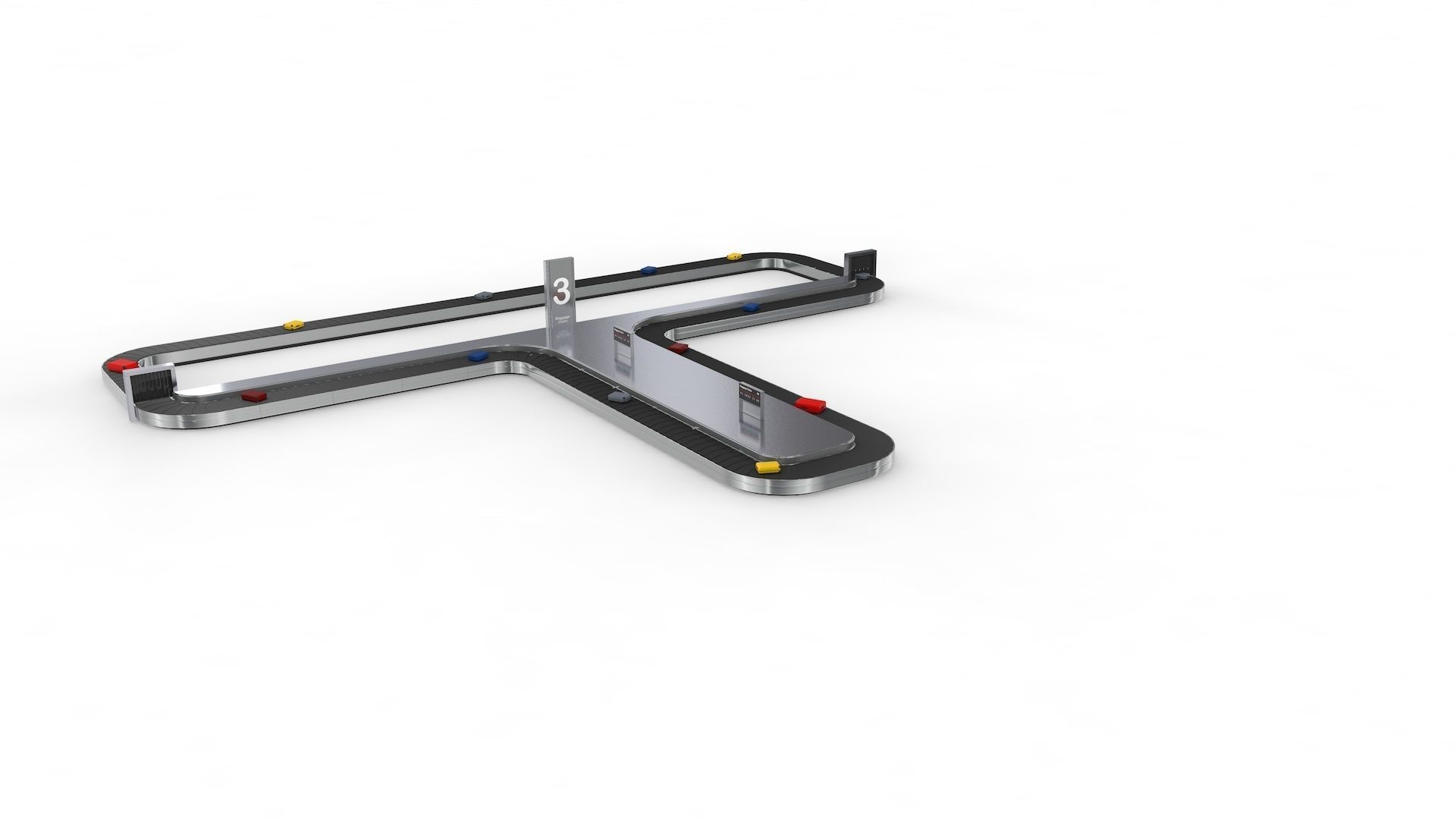 Adjustable Airport Baggage Carousel Conveyor 1 3D model_18