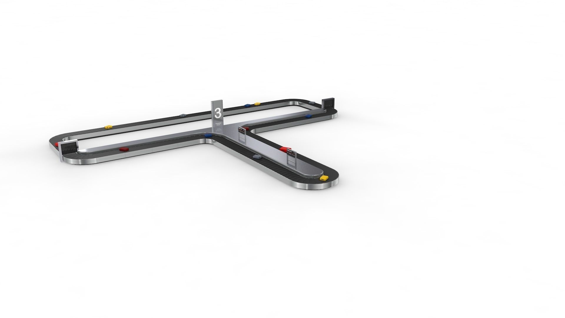Adjustable Airport Baggage Carousel Conveyor 1 3D model_20
