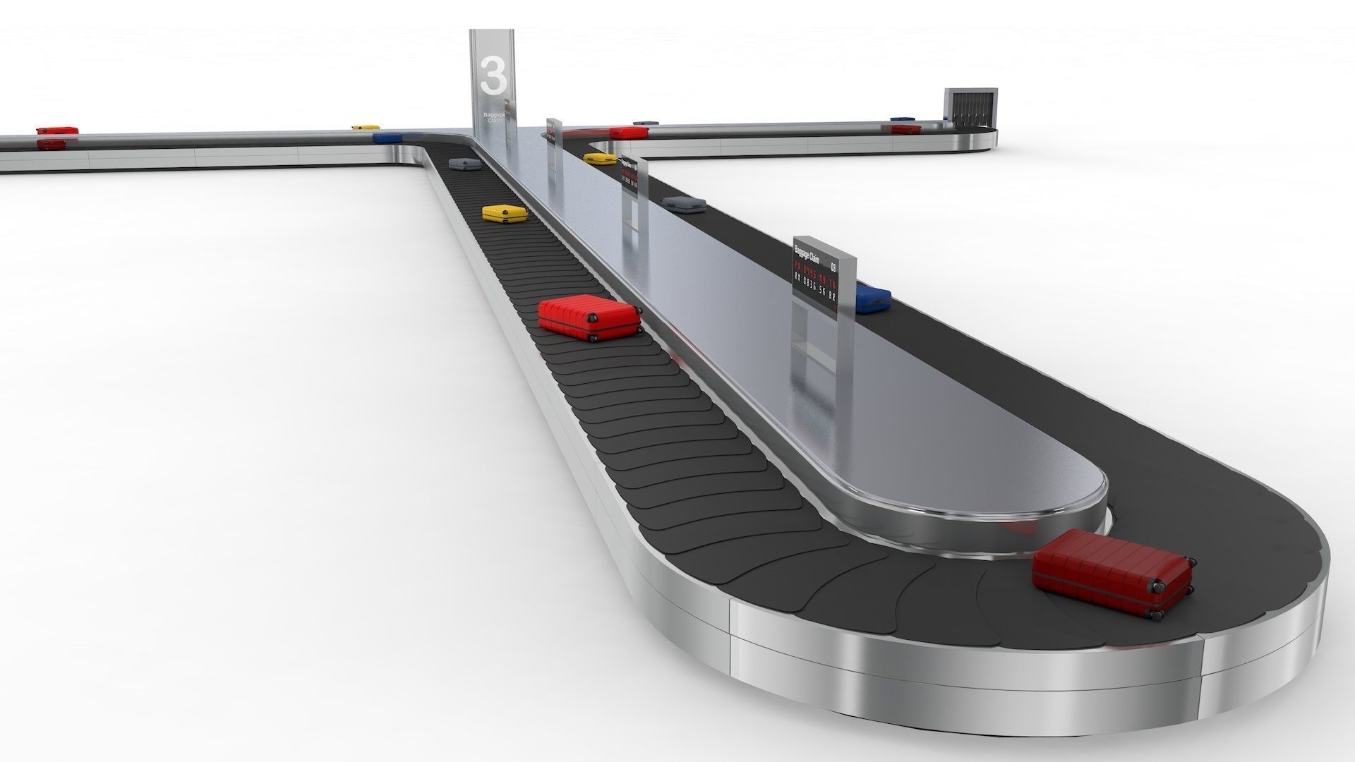 Adjustable Airport Baggage Carousel Conveyor 1 3D model_26