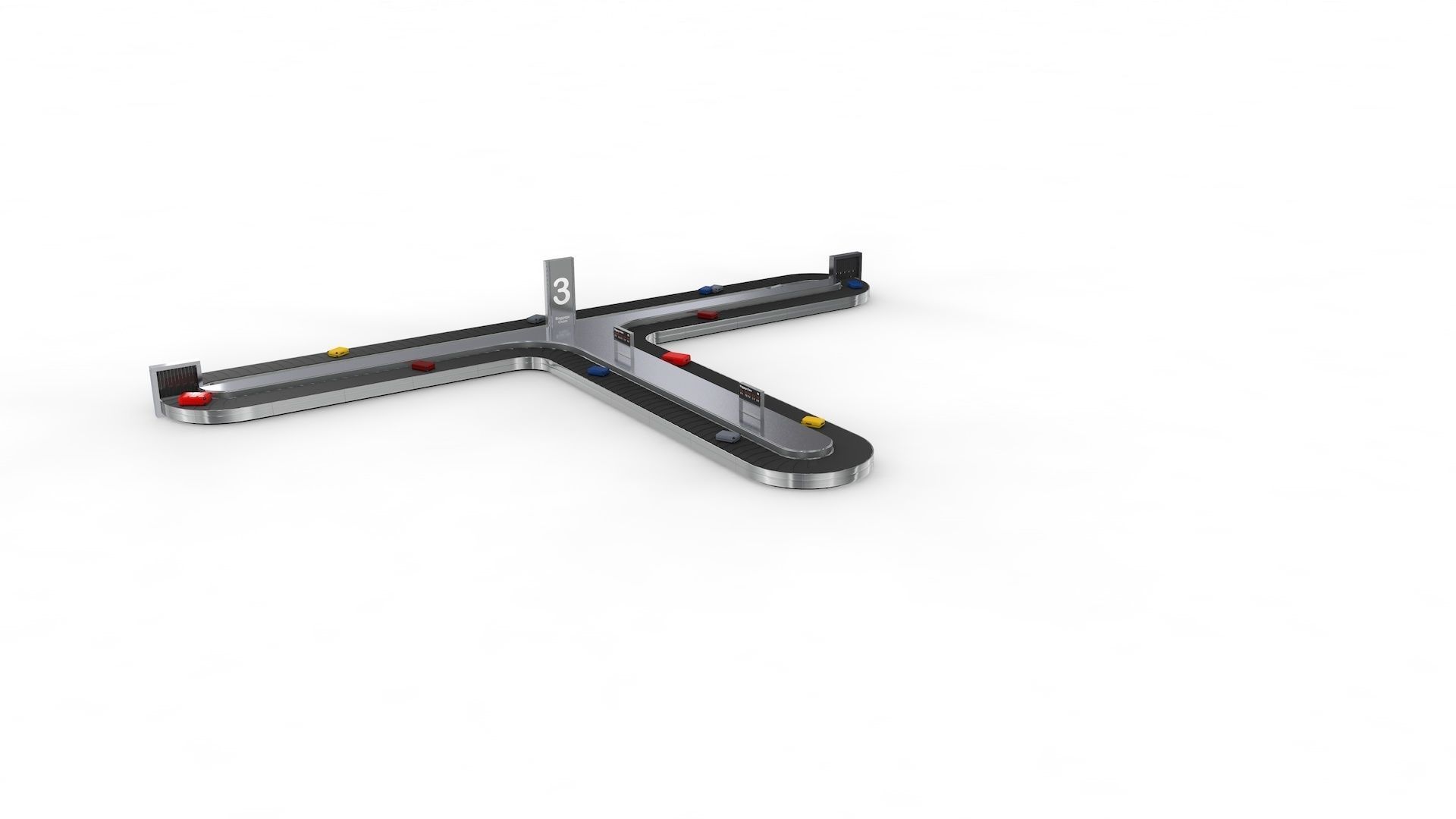 Adjustable Airport Baggage Carousel Conveyor 1 3D model_16