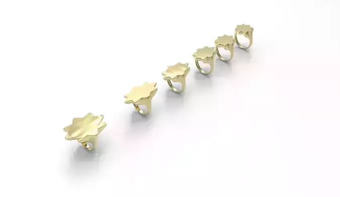 Signet Ring  star 6parts  