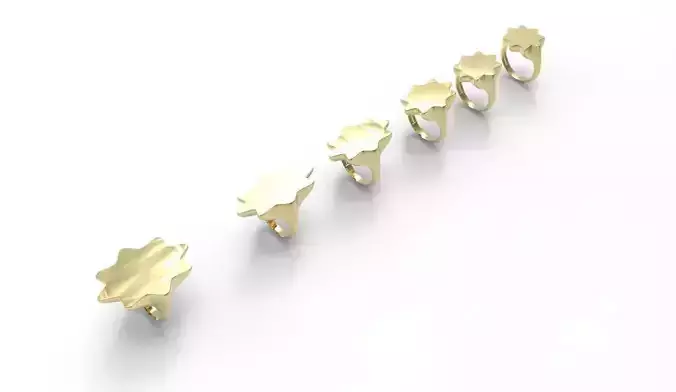 Signet Ring  soft star  6parts  